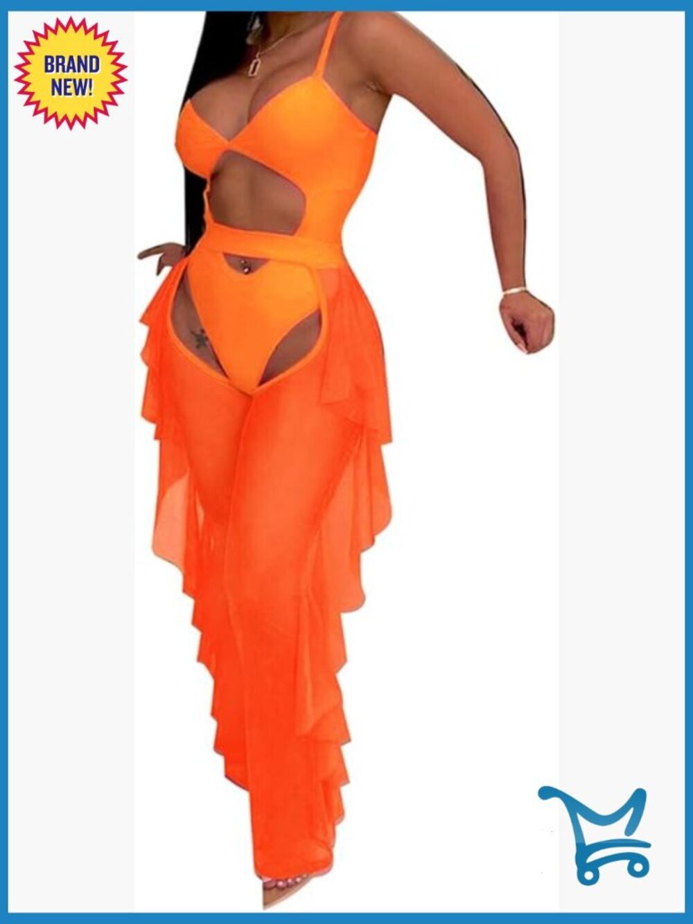 Sexy Beaded Sheer Mesh Crop Top & High Waist Pants Set